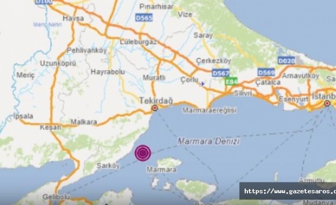 Şarköy açıklarında korkutan deprem